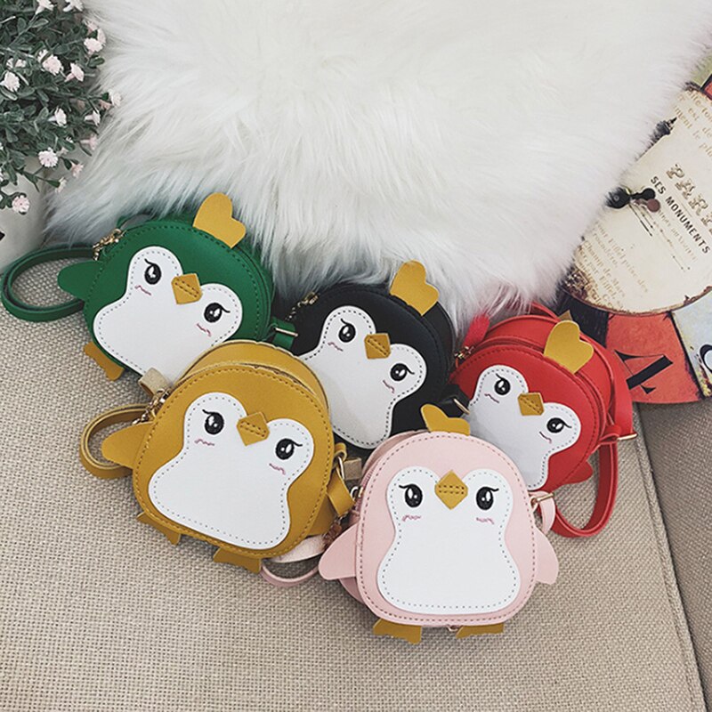 Meisjes Tassen Leuke Pinguïn Shape Animal Schoudertas Clutch Meisjes Crossbody Lederen Mini Tassen Pu Leer Mini Messenger Bag