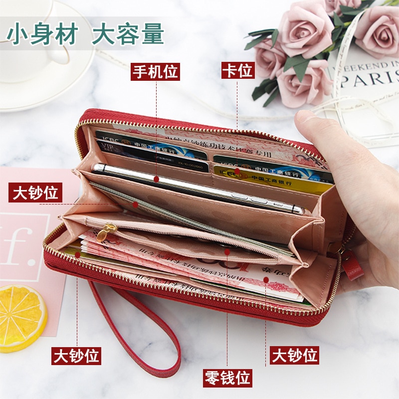 Dames clutch portemonnee grote capaciteit portemonnee lang kort muntvak pu lederen dames portemonnees