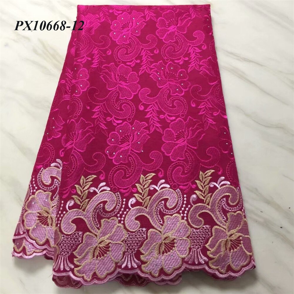 The latest good soft touch Yellow color voile cotton fabric 5 yards women evening dress lace: 12