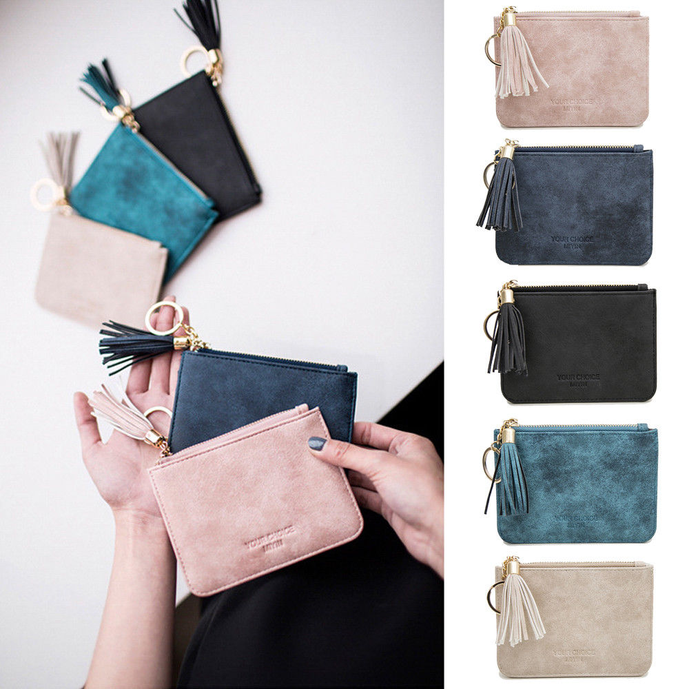 Women Wallet Coin Purse Organizer Pocket Small Tassel Credit Card Holder Clutch