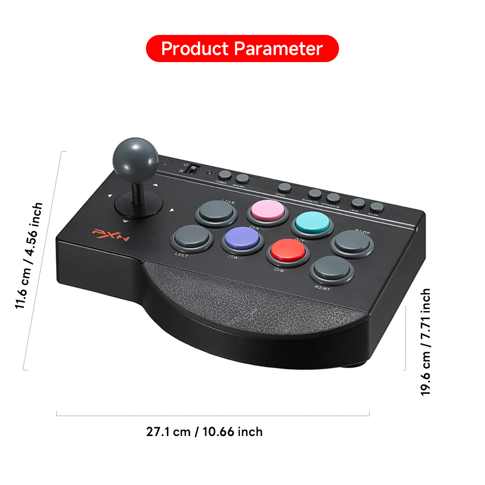 PXN 0082 Joystick de juego con cable consola Arcade controlador de Street Fighter Joystick de juego para USB PS3/PS4/Switch/PC/Android TV/XBOX