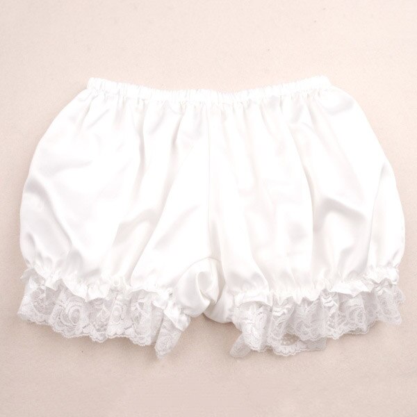 Drawers satin pumpkin pants petticoat small costume White ladies free size (white)