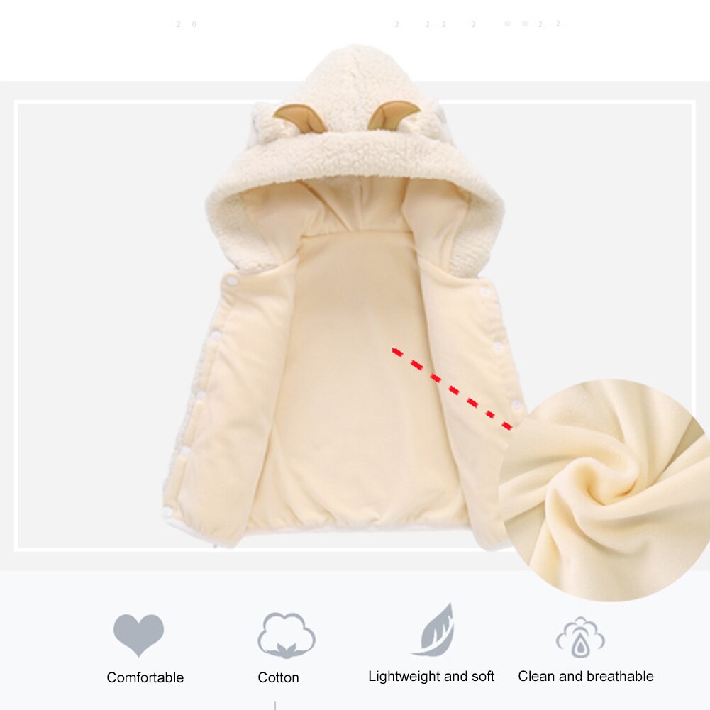 Comfortabele Mouwloze Uitloper Herfst Winter Zachte Meisjes Jongens Hooded Baby Knop Warm Vest Leuke Baby Peuter