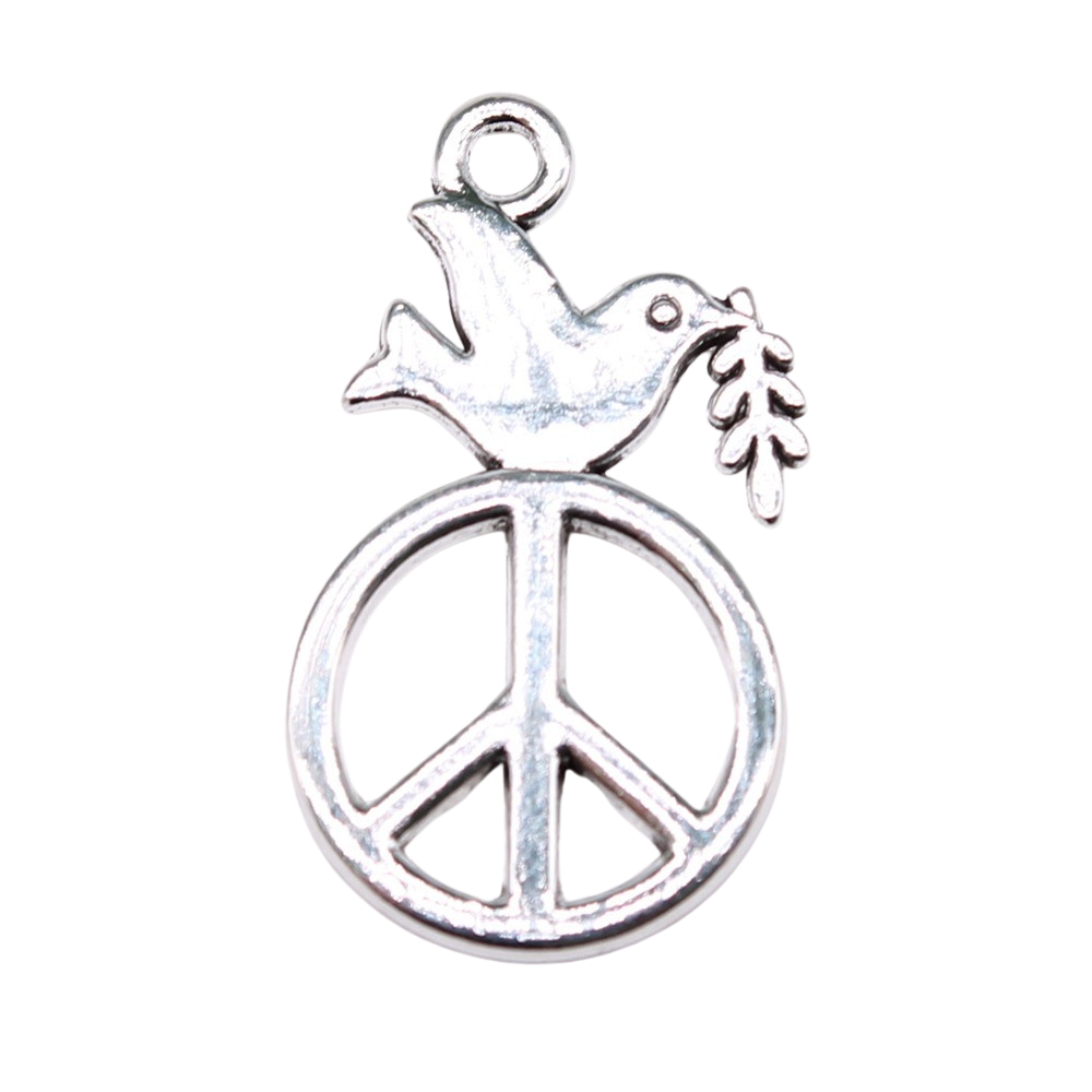 WYSIWYG 10 stücke 28x16mm Frieden Zeichen Taube Charme Anhänger Für Schmuck, Der Frieden Taube Anhänger Charme