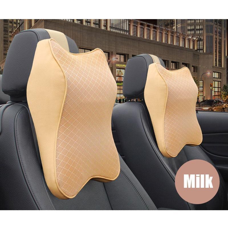 Autostoel Hoofdsteun Neksteun Kussen Kussen Memory Foam Hoofd Rest Auto Voor Reizen Ondersteuning: Milk / S