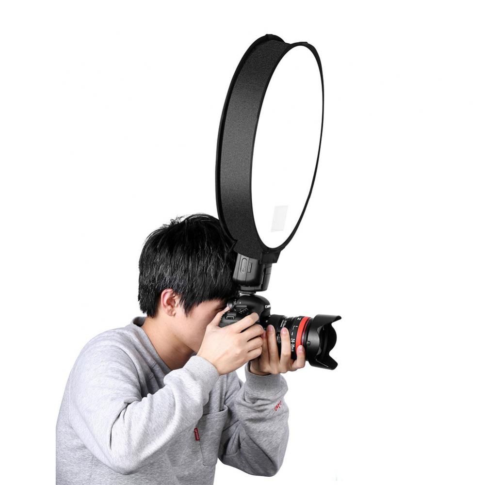 30/40cm Universal On-camera Round Photography Flash Diffuser Reflector Soft Box