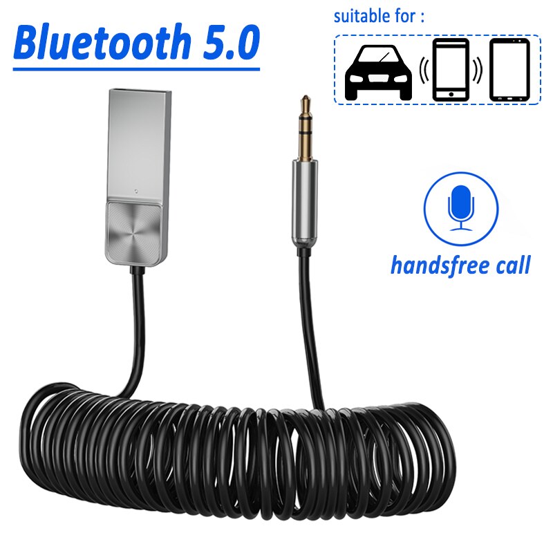 Bluetooth 5.0 Receiver Car AUX 3.5mm Jack Wireless Audio Transmitter USB Dongle BT 5.0 Stereo Hands-free call Mic Music adapter