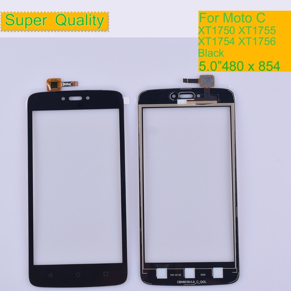 10 unids/lote 5,0 "para Motorola Moto C Touch XT1750 XT1755 XT1754 XT1756 pantalla táctil digitalizador frontal Panel Sensor negro