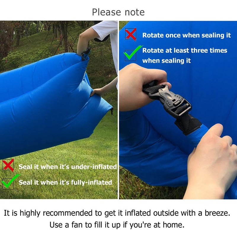 Bolsa inflable plegable para perezosos, sofá de aire, Banana, Nylon, bolsa de Camping, sofá cama, almohadilla, cama de playa portátil, colchón de aire, tendidos de cama cama portatil plegable para camping