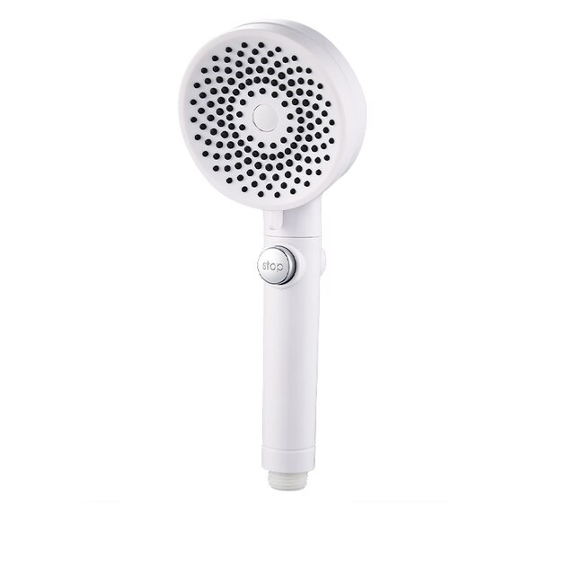 alcachofa ducha estrellado de 3 modos ajustable de alcachofa ducha alta presion con una tecla de parada de agua ​ahorra agua cabezal ducha lluvia accesorios baño: White