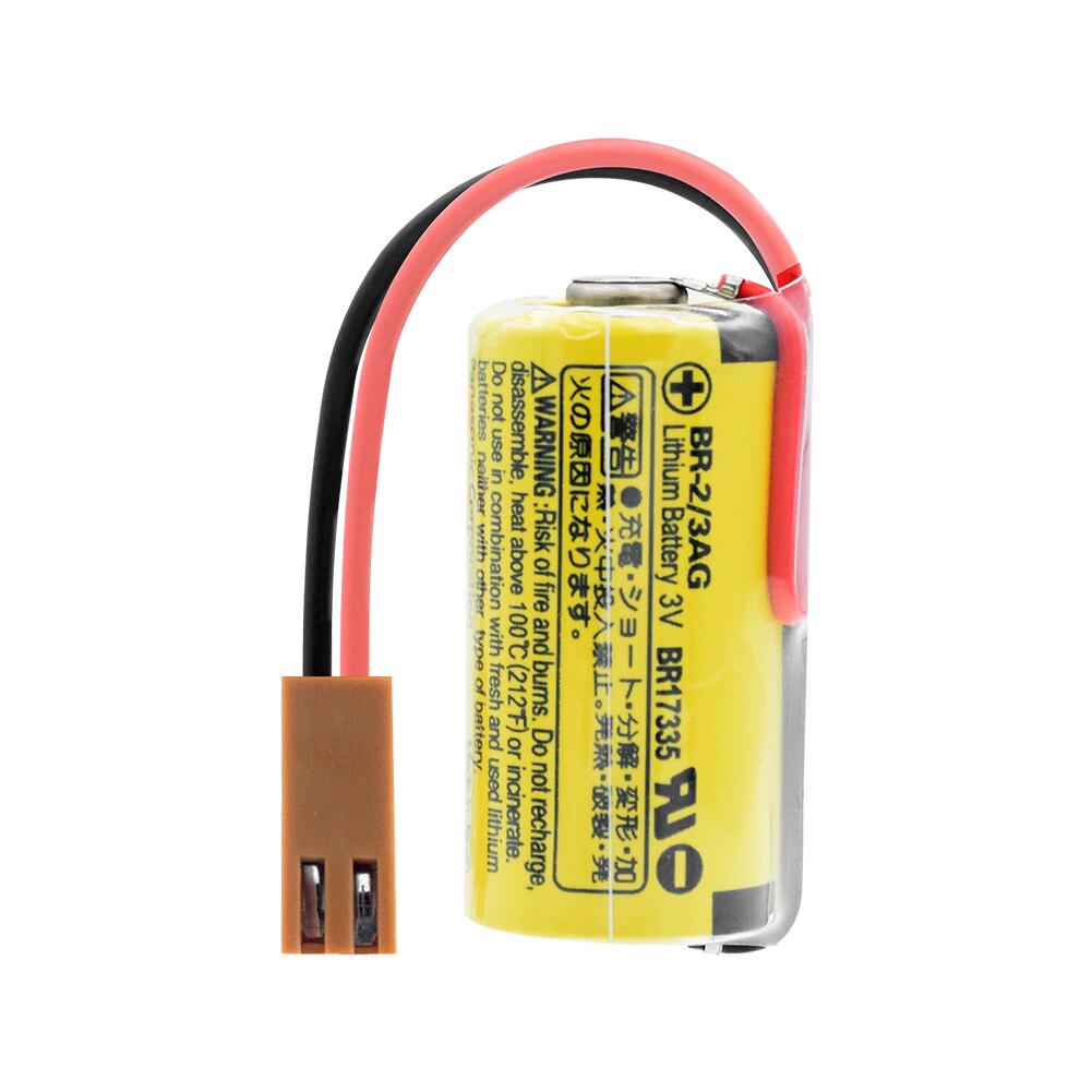 BR-2/3AG Battery 3V 1200mAh PLC FANUC BR-2/3A CR17335 Cell Lithium Back Up Batteries With Brown Plug For FANUC CNC System