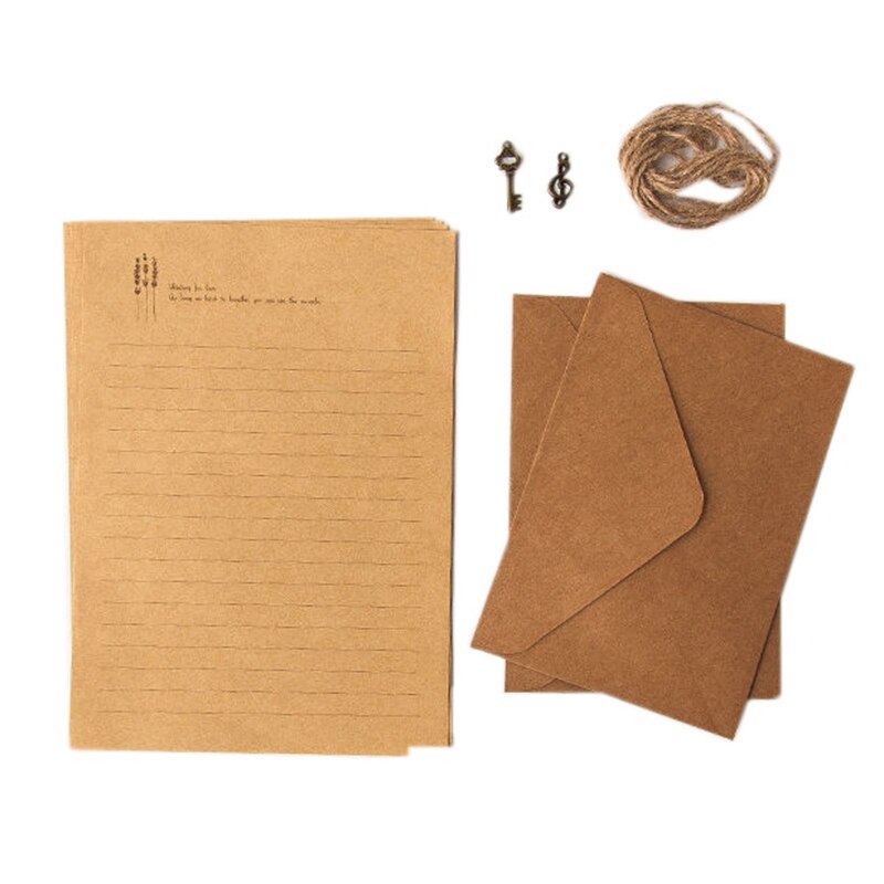 12 Uds. Clásico de estilo europeo de papel Kraft para escribir letras, papel de papelería: 9
