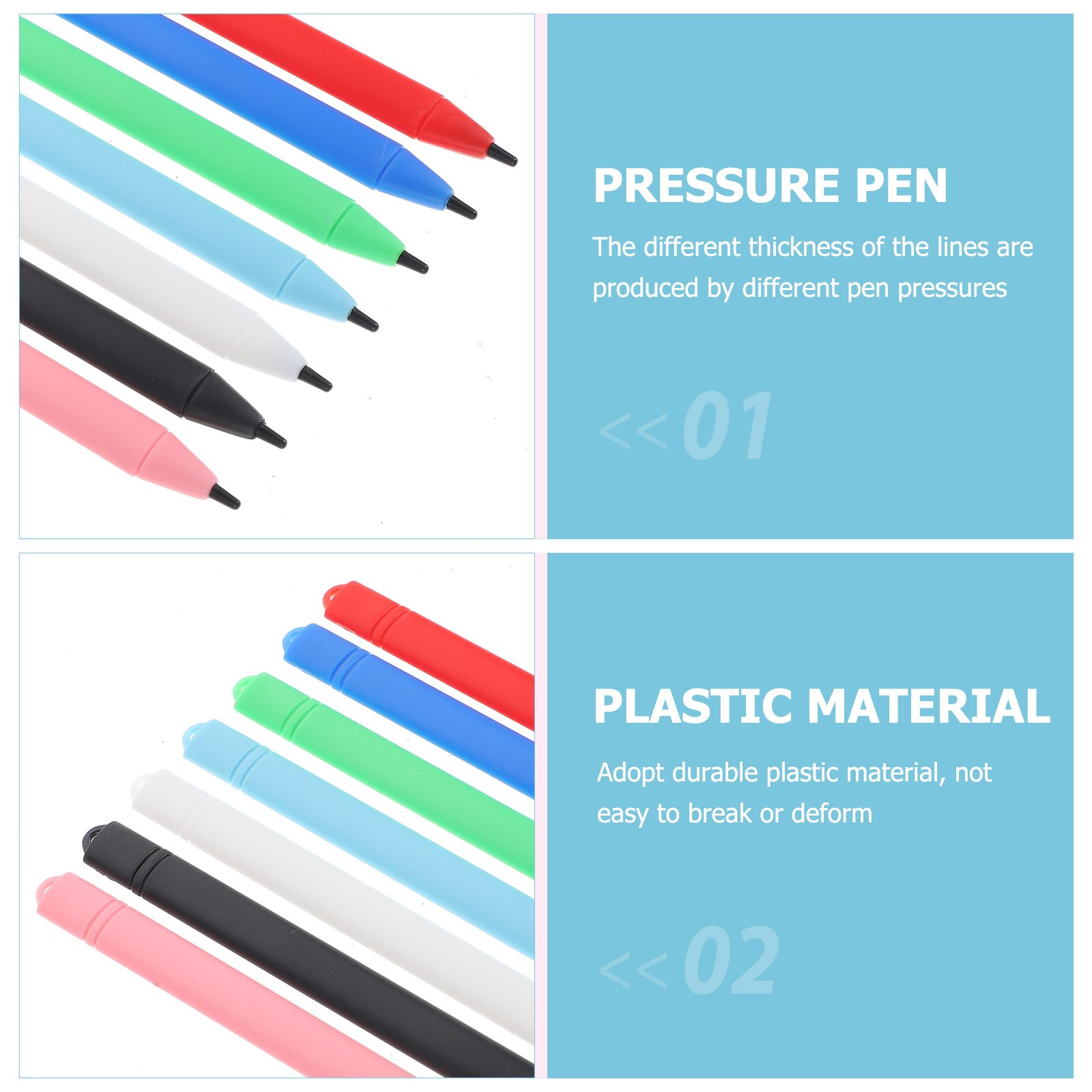 7pcs LCD Writing Panel Stylus Pen Plastic Tablet Pen for Drawing Writing