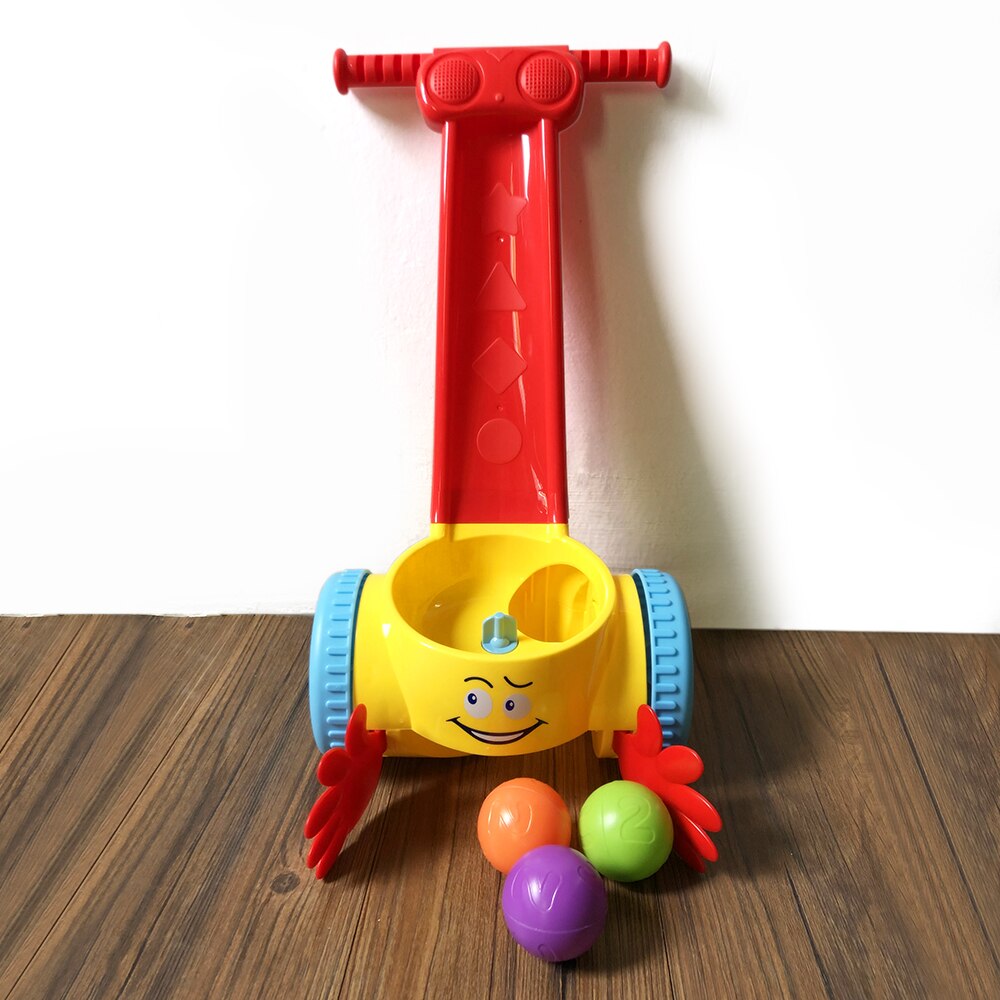 Baby walker scoop & whirl ball popper walker småbarn musikk gå push push leketøy tidlig utdanning leketøy i 12 måneder+ gammel