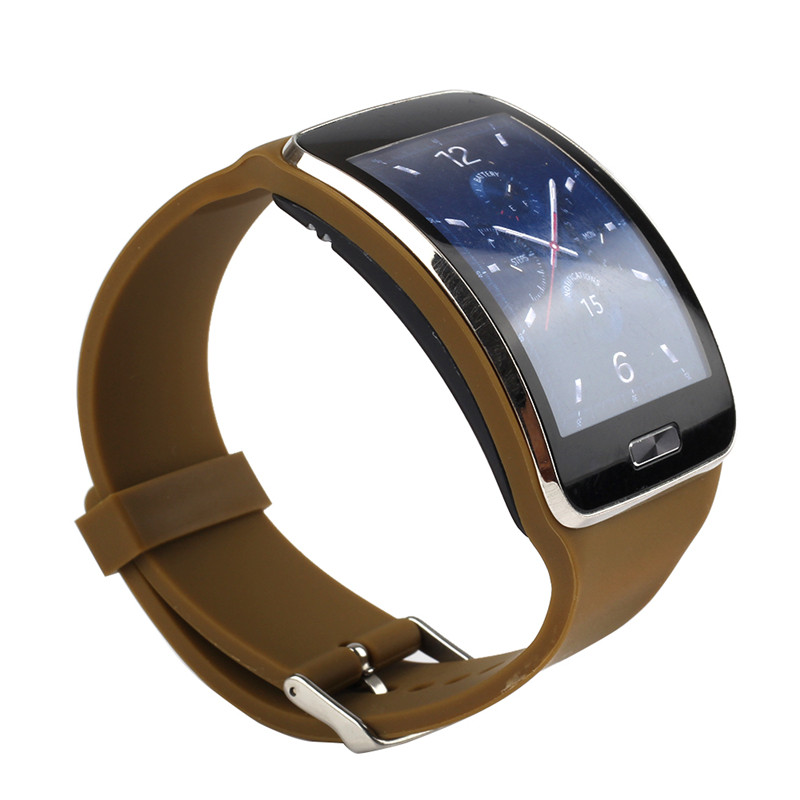 Correa para Samsung Galaxy Gear S R750, pulsera de repuesto para Samsung Galaxy Gear S SM-R750, accesorio para reloj inteligente: Negro carbón