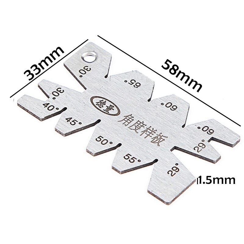 Stainless Steel Screw Thread Cutting Angle Gauge Measuring Tool Threads Angles Measurement Tool Screw Cutting Gauge: 2