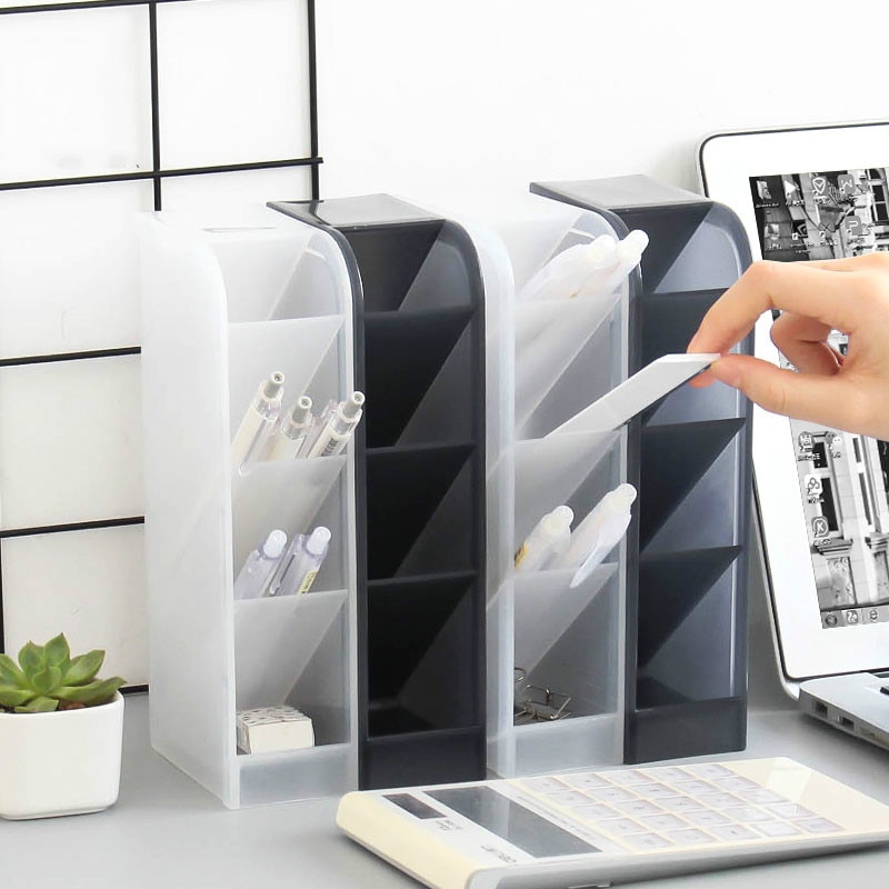 Office Accessories Multi-function 4 Grid Holder Pencil Tube Storage Desk Organizer Pencil Holder
