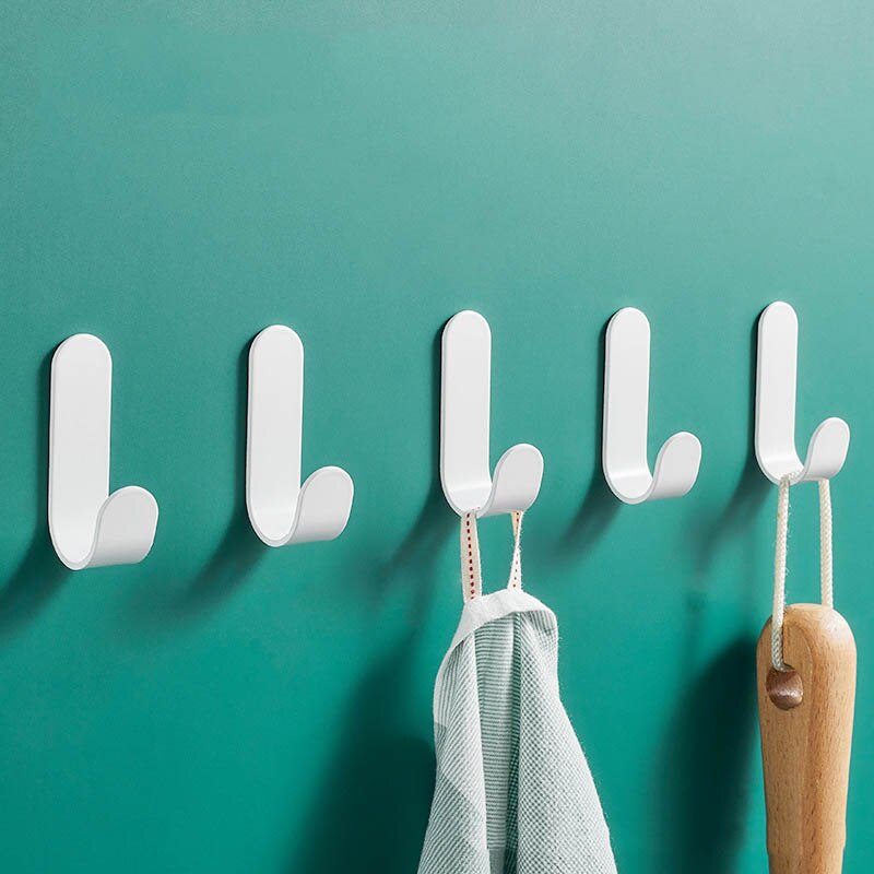 Zwart Wit Gewaad Handdoek Jas Kleding Haak Voor Badkamer Accessoires Roestvrij Hanger Keuken Hardware Muurbevestiging Lijm Geen Boren