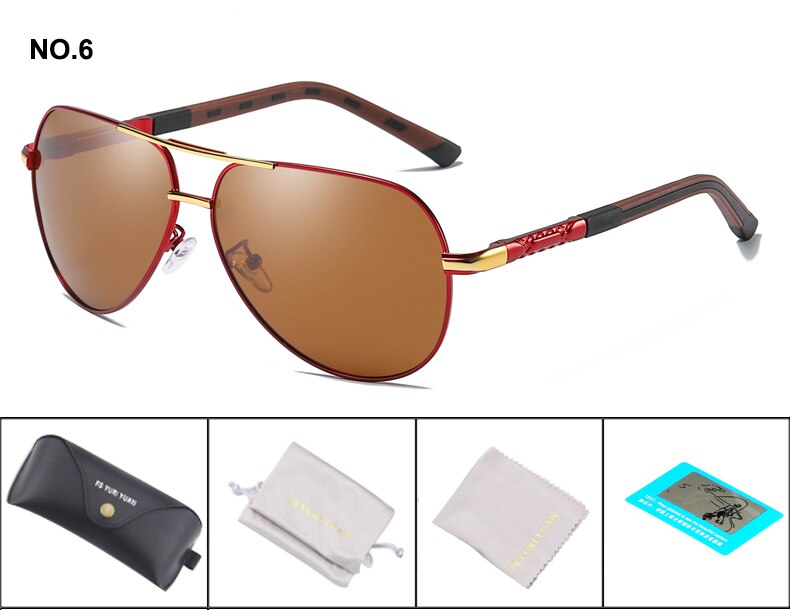 Fs yuri yuan classic pilot heren gepolariseerde viszonnebril top outdoor sport zonnebril wandelen hd drive bril 8725: C6 thee