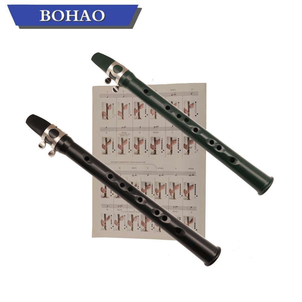 BOHAO Mini Taschen Saxophon - Eb Alt Saxophon - Goldlack ABS Korpus - Tragbares Blasinstrument