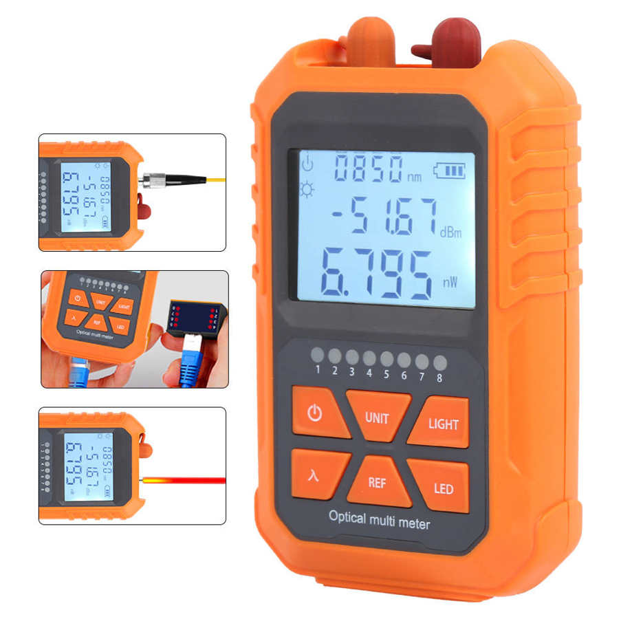 DC3-6V FC/SC/ST compteur de puissance optique-70 à + 3dB testeur d'atténuation de la lumière rouge testeur de fibres optiques mémoire de longueur d'onde tout-en-un