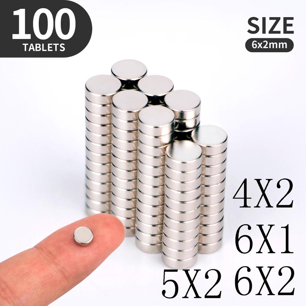 20 50 100PCS/Lot 4X2 5x2 6x1 6x2mm Magnet Small Round Magnet Strong magnets Rare Earth Neodymium Magnet