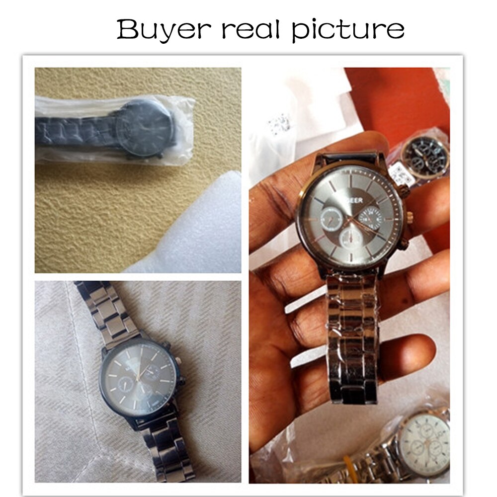 Man Crystal Stainless Steel Analog Quartz Wrist Watch men watch reloj hombre horloge montre homme orologio uomo