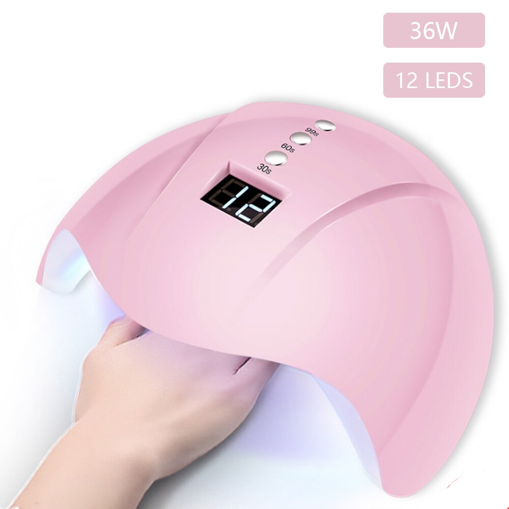 Lámpara de uñas SUN BQ5T 72/90W UV LED para secar secador esmalte de Gel de uñas pantalla LCD lámpara de detección automática de alto polvo para todos los geles: USB Plug
