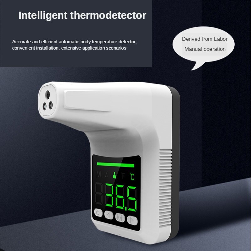 K3Pro Updated Forehead Digital Infrared Thermometer Non-Contact Wall-Mounted Fixed Electronic Voice Thermometer for Store Office
