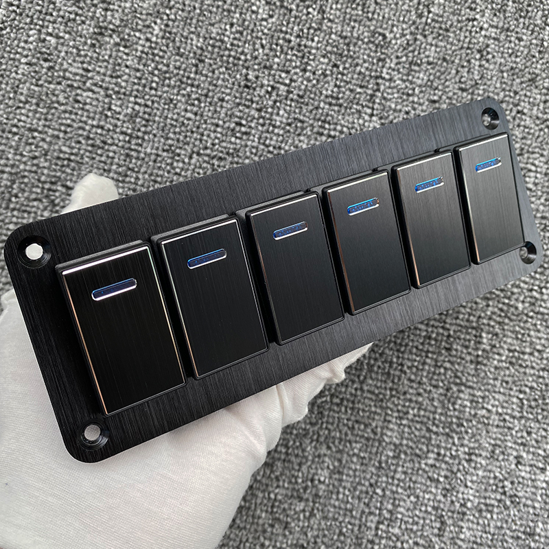 Metal 2-8 Gang Marine Boat Switch Panel LED ON-OFF Rocker Switch Panel For Marine Boat Caravan RV 12V 24V with Cars: Red