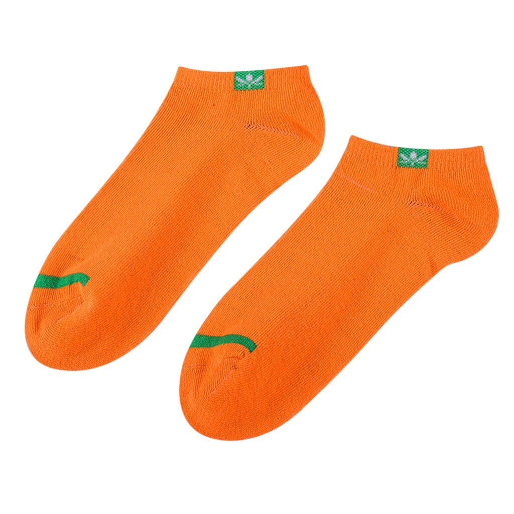 Men Stripe Boat Socks Ultra-thin Elastic Short Socks Male Casual Harajuku Breathable Little Pineapple Heap Socks Py6: Orange