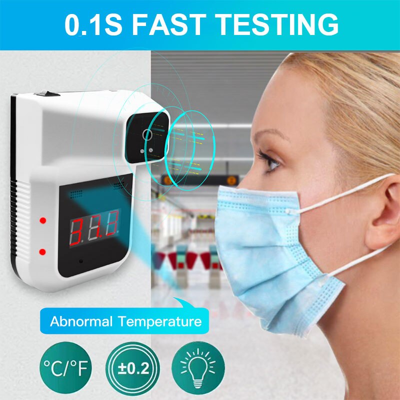 K3 PRO Voice Speaking Infrared Thermometer Human Body/Forehead No Contact Wall Mounted Digital IR Thermometers Fever Alarm
