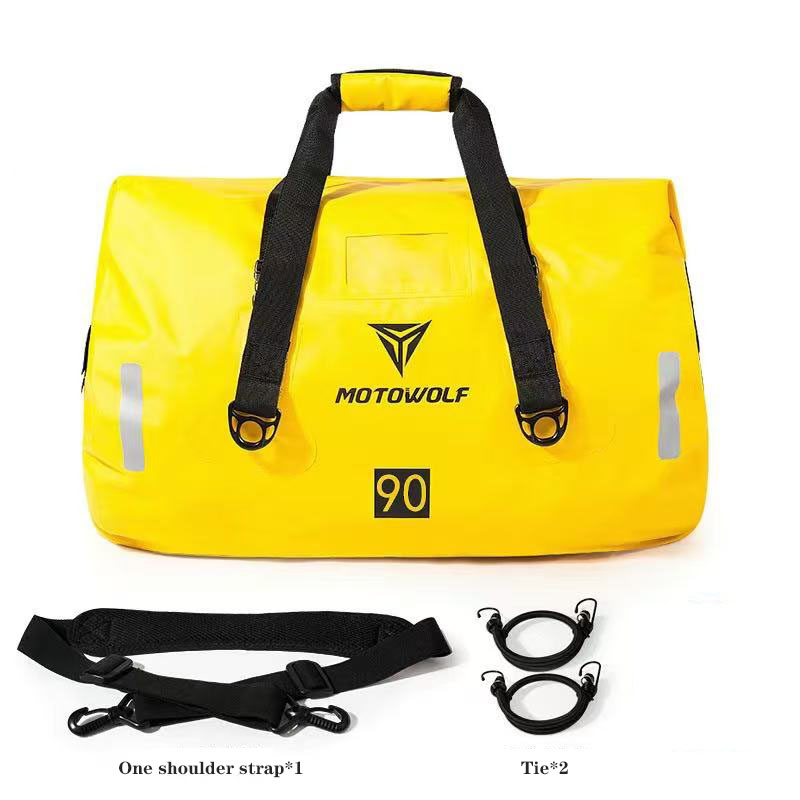 90L Universal Motorcycle Bags Waterproof Bag Motorbike Dry Duffel Bag for Travel,Motorcycling, Cycling,Hiking,Camping: WHITE