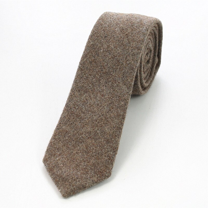 JEMYGINS Wool Ties For Men 6cm Slim Solid Plaid Neck Tie Skinny Vestidos Cashmere Necktie Cravat Accessories Box: 8