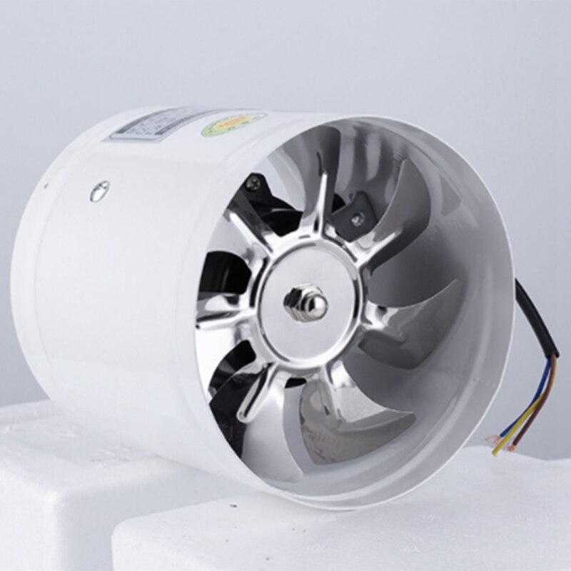 4-Inch In-Line Duct Fan Air Ventilator Metal Duct Exhaust Fan Mini Air Extractor Bathroom Toilet Wall-Mounted Fan