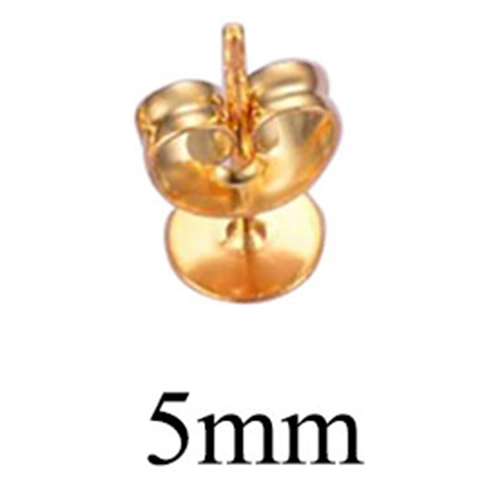 Poteaux de boucle d'oreille en acier inoxydable, 3/4/5/6/8/10/12mm, pour le bricolage et la fabrication de bijoux, 50 pièces/lot: 5mm