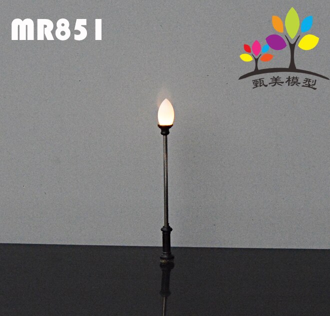 Led 3V Hoge Licht Schaal Model Metalen Lantaarnpaal Licht Voor Architectuur: MR851 warm