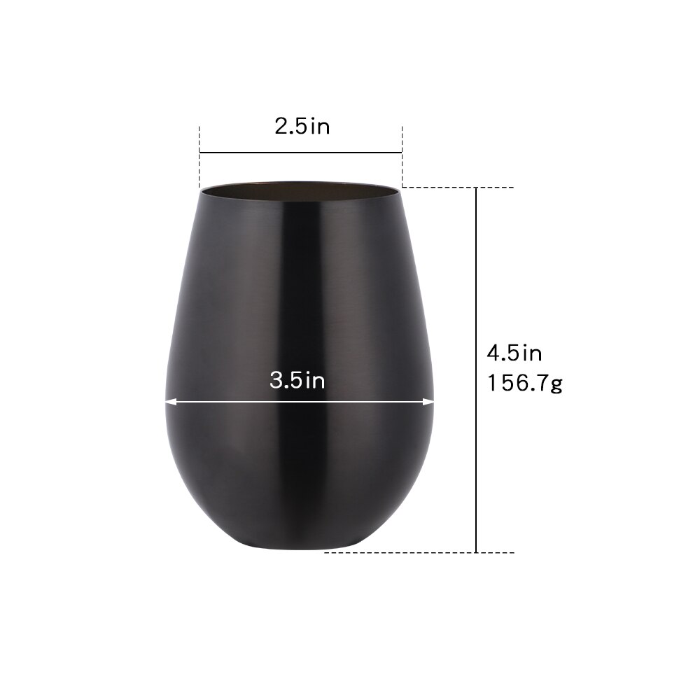 500ml ölkoppar ölmuggar i rostfritt stål mjölkdricksmugg kaffeglas cocktailvattenkopp utomhusdrink: Svart