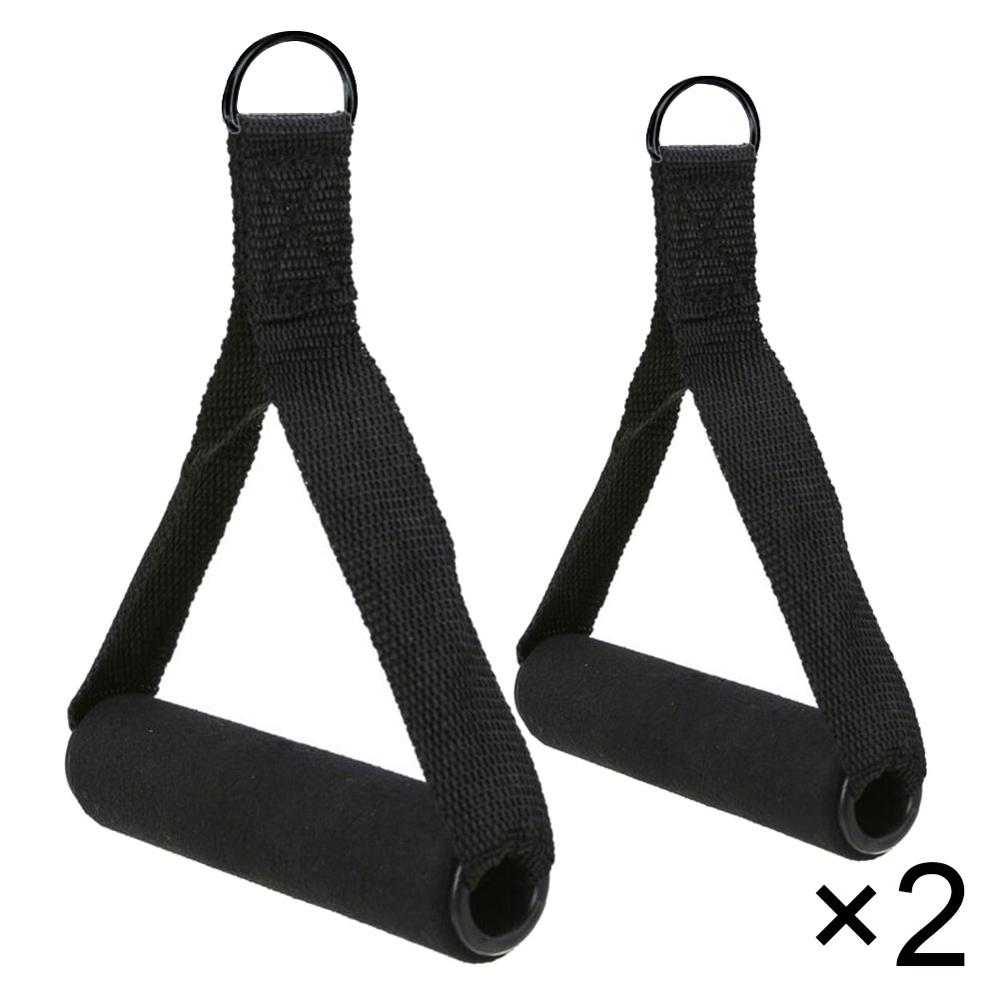 1 Pair Elastic Rope Tensioner Handle D-type Buckle Handle Home Gym Handle Extra Wide Foam Grips Light Fitness Accessories