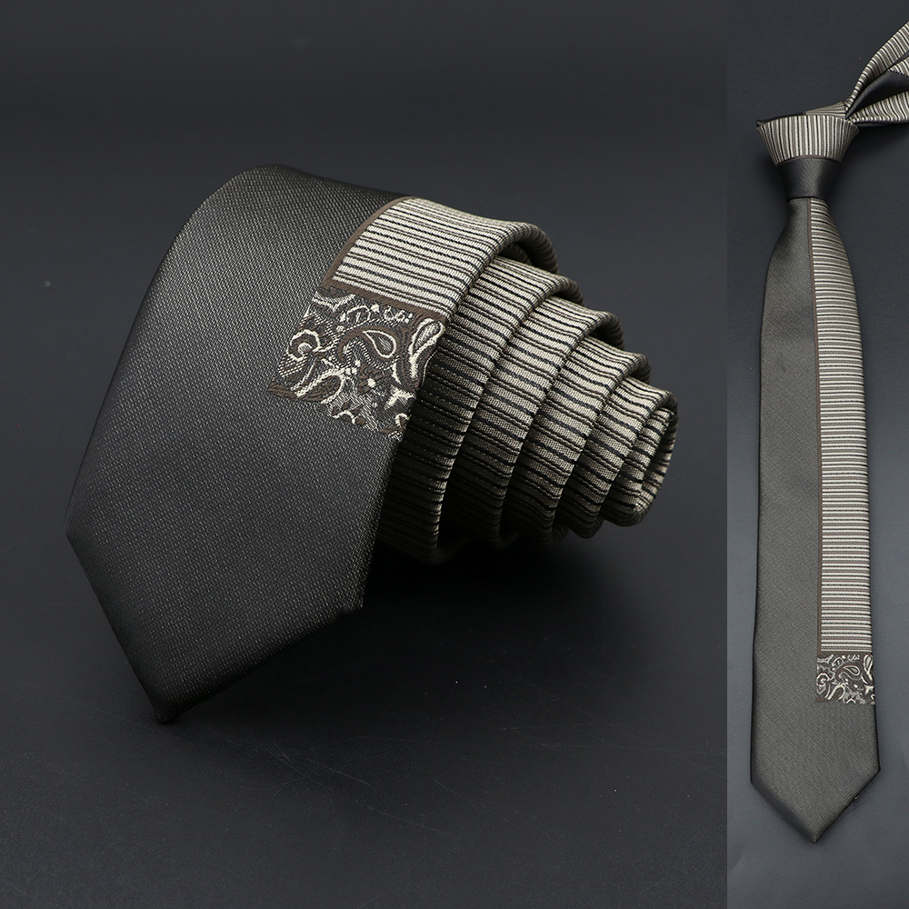 Skinny 6Cm Ties Voor Mannen Trouwjurk Stropdas Zwart Rood Bloemen Paisley Patchwork Tie Business Slanke Overhemd Accessoire cravate