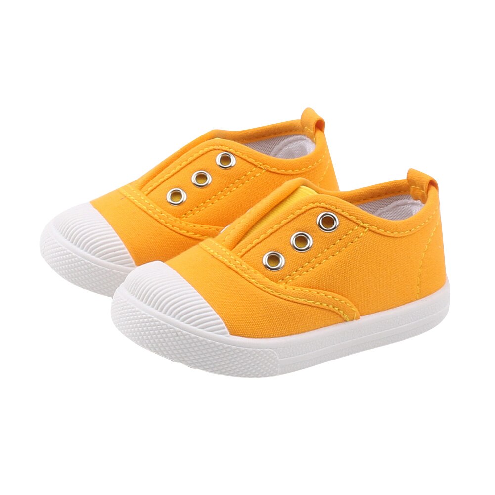 Zapatos de lona para niños y niñas, calzado informal para interior de guardería, primavera y otoño,: YELLOW / 22