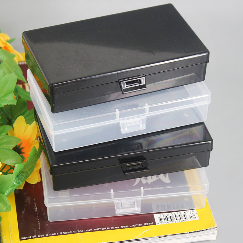 Transparante plastic opbergdoos Rechthoek Organizer Stickers Box Desktop Container Snap Stofdichte sieraden opbergdoos