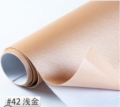 ZENGIA 50x138cm PU leather Self-Adhesive Synthetic Leather DIY Material Patch For Handbag sofa adhesive repair car glue leather: lt gold