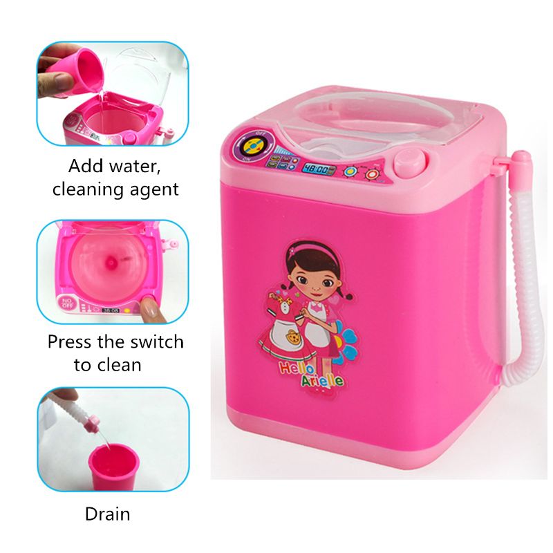 ELECTRIC MAKEUP BRUSH CLEANER SPINNER MACHINE - Electronic Mini Washing Machine Shape Automatic Makeup Brush Cleaner Dries Deep
