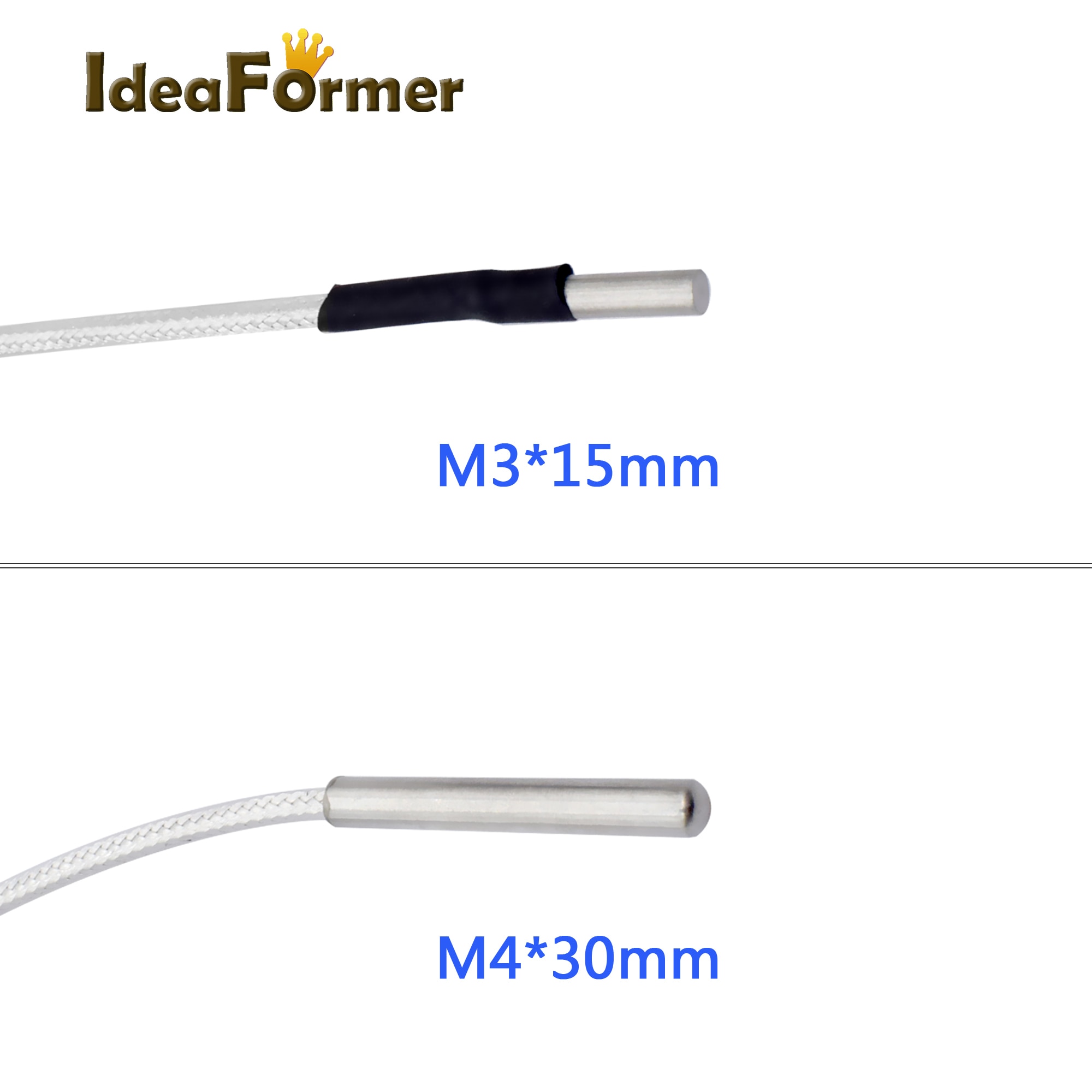 3d tulostin ultimaker 2 um2 pt100 lämpöpari anturi  m3 * 15/m4*30mm 2 metrin kaapeli lämpötilansäädin 3d tulostimen osat.