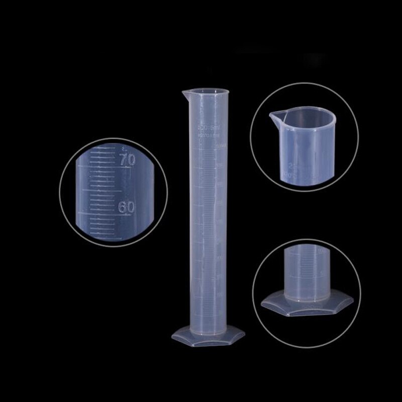 Clear White Plastic Liquid Measurement Graduated Cylinder for Lab Supplies Laboratory Tools 10ml,25ml,50ml,100ml,250ml,500ml