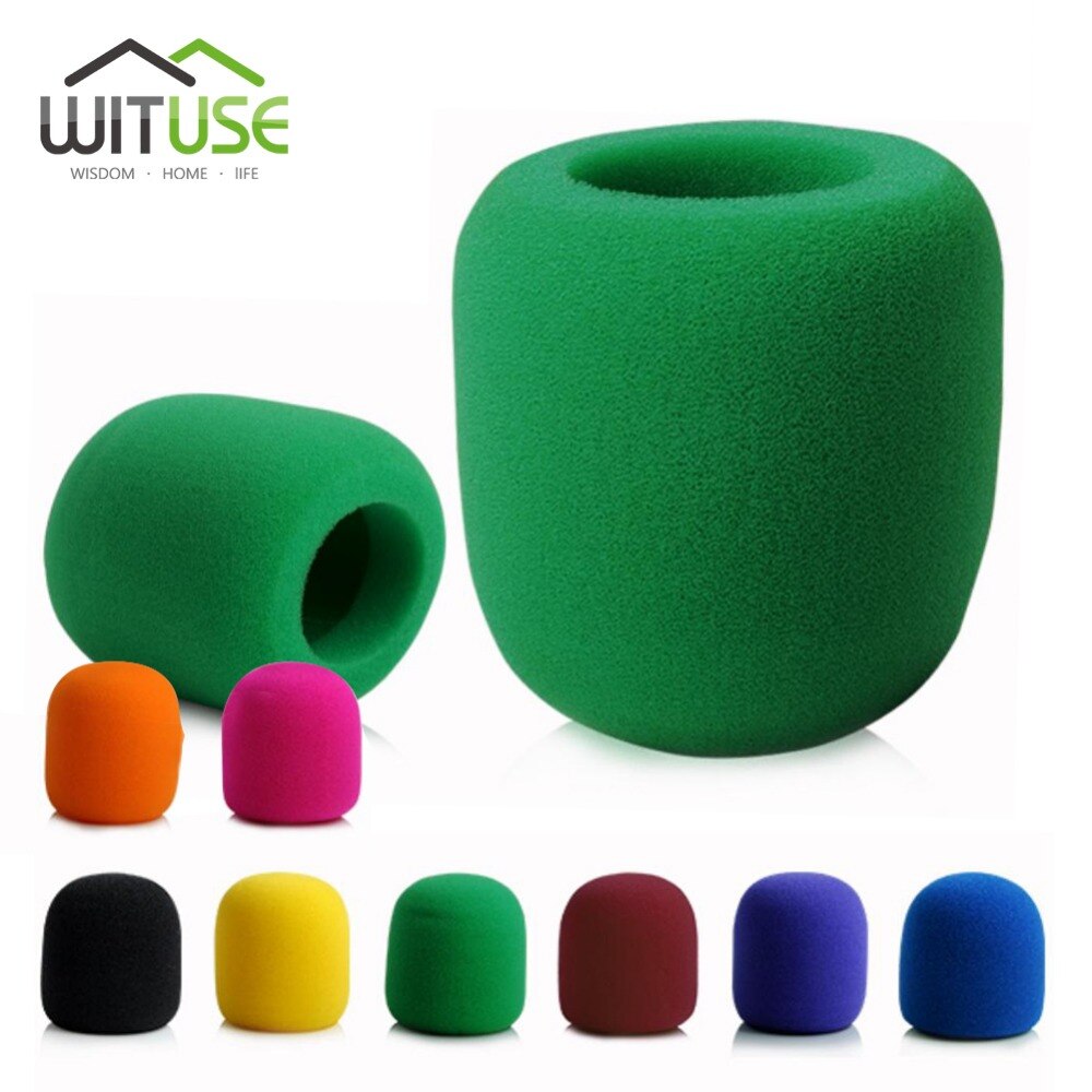 8pcs/lot 8 Colours 7x3.5cm Microphone Foam Cover Handheld Stage Ball Shape Microphone Windscreen Foam Mic Cover Karaoke DJ