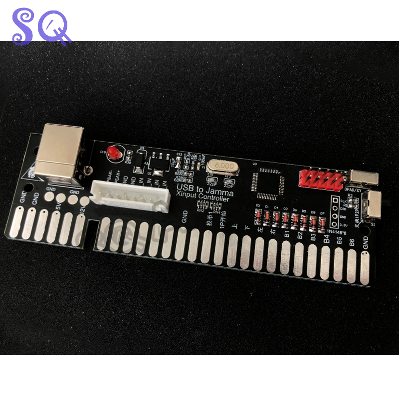 USB zu Jamma Xinput Regler Doppel Joystick Jamma zu PC XY Dpad jederzeit Schalter 1P2P Kartierung Unterstützung Dampf