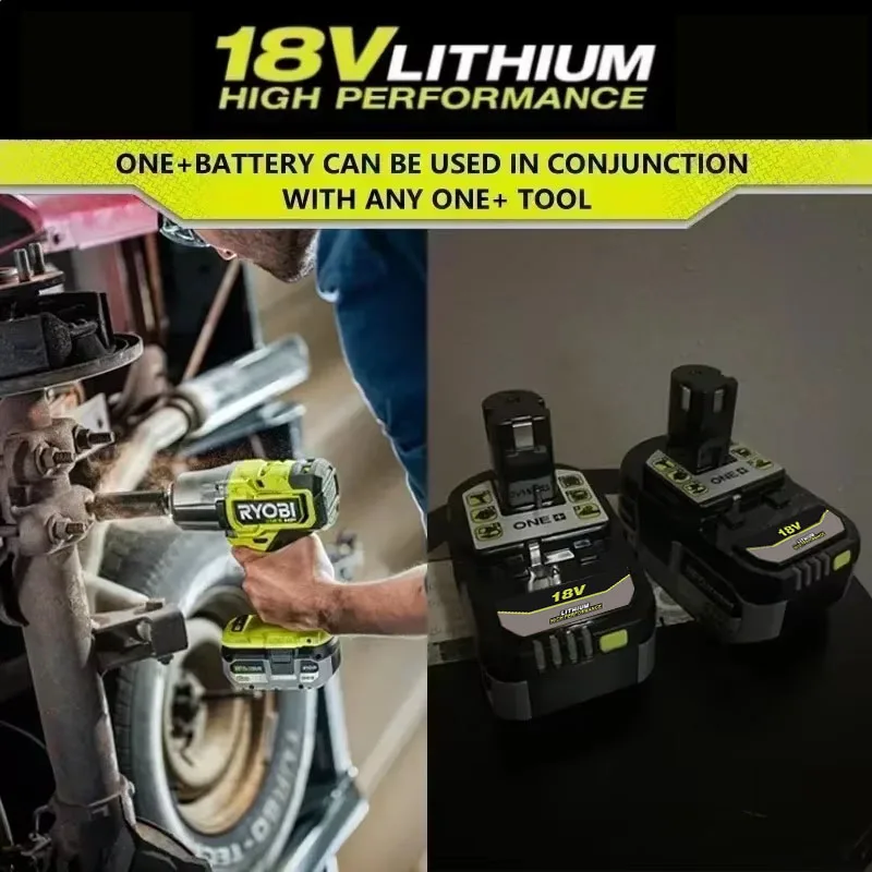 For RYOBI ONE+high-performance lithium battery 18V low self discharge suitable for all ONE+tools P104 P107 P108 RB18L50 RB18L20