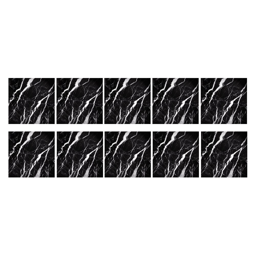 10pcs DIY Geometric Pattern Wall Tile Stickers Waterproof Self-adhesive Kitchen Bathroom Toilet Floor Decals Decor 10X10cm#38: C